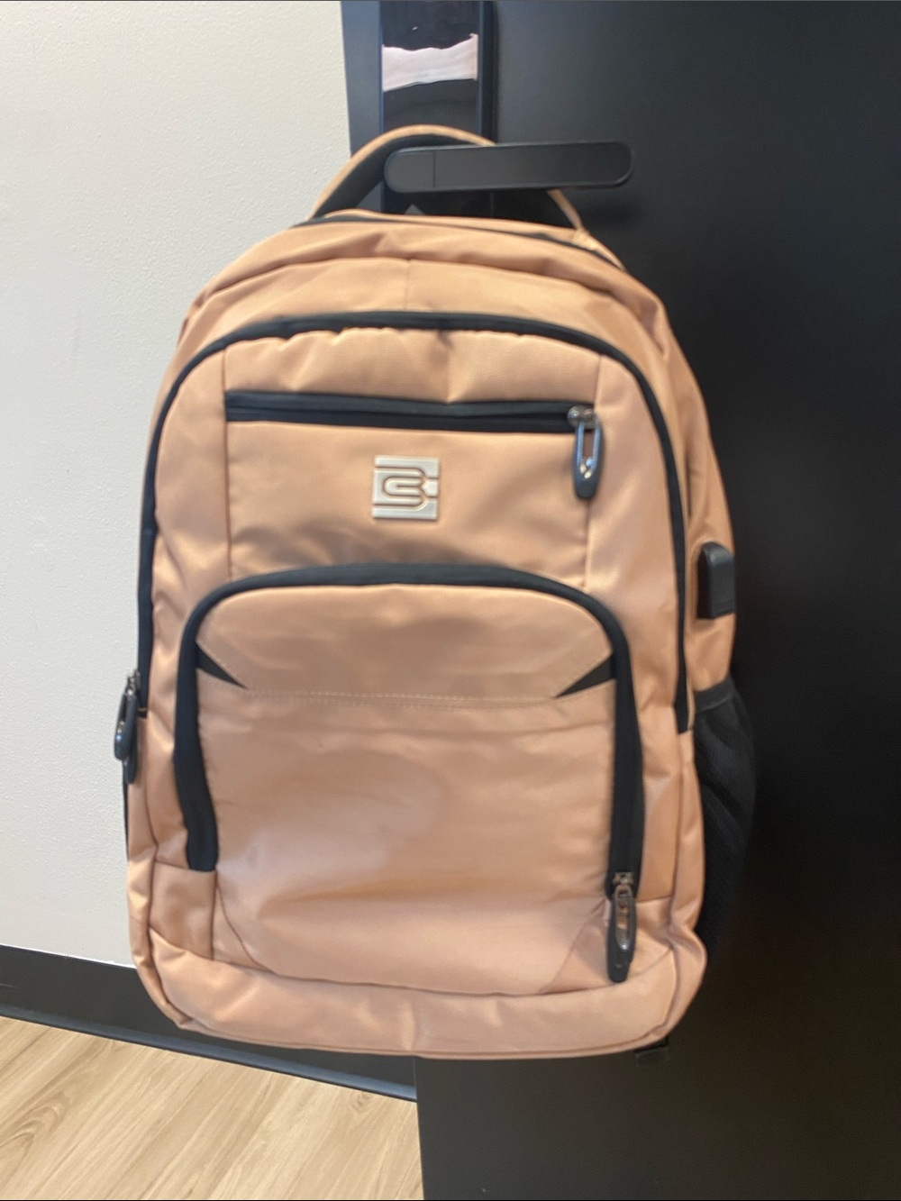 Men's Tan Backpack with UB Port - Brand Bruno Cavalli